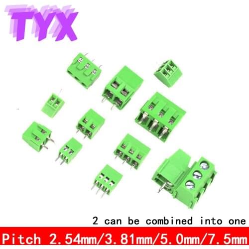 10PCS MG128 KF128-2P3P Connector Pitch 2.54mm 3.81mm 5.0mm 7.5mm Terminal Mini Splicing Screw Type PCB Terminal Block 300V 10A