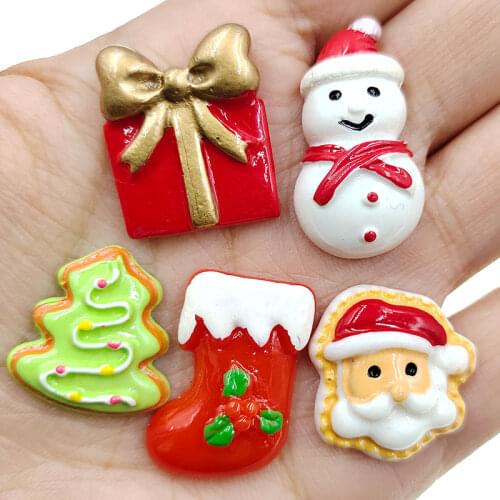 12pcs/lot flat back resin christmas present DIY resin craft accessories fashion resin cabochons