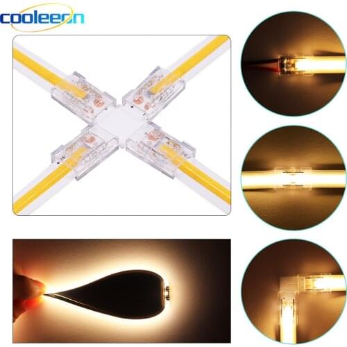 5pcs COB LED Strip Fast Connector for 8mm 10mm Width COB Strip Bar LED Tape FOB Solderless Joint Wire Right Angel Connectors