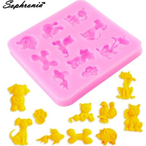 Sophronia 3D Dog Bone Shape 1pcs UV Resin Silicone Mold for decorative-craft Jewelry Flower Dried Epoxy Resin M082