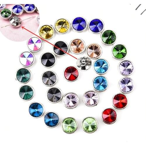 DIY Jewelry Accessories 10Mm Satellite/Round Shape Glass Rhinestone Metal Base Crystal Stone Strass Diamond Sew On Dress Garment