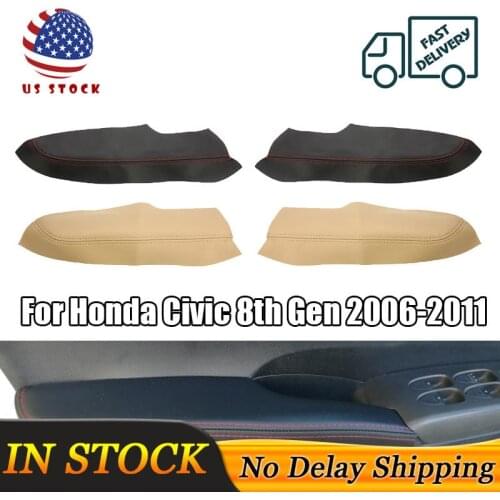 Auto Front / Rear Door Armrest Panel Microfiber Leather Cover For Honda Civic 8th Gen 2006 2007 2008 2009 2010 2011 Car Styling