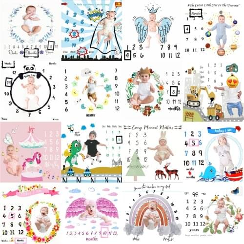 Newborn Baby Milestone Blankets Twins Photo Props Background Backdrop Cloth Months Picture Taking Growth Souvenirs Accessories