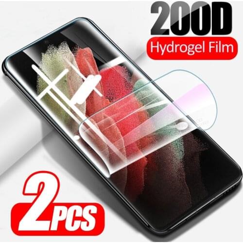 2PCS Full Curved Hydrogel Film For Samsung Galaxy S21 Ultra S 21 Plus 5G S20 FE S10 Lite Note 20 10 Screen Protector Not Glass