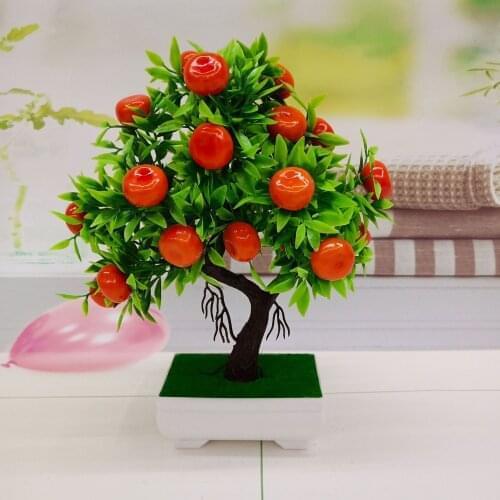 Simulation plant fruit bonsai Artificial 24 orange /red fruit trees artificial Potted flower home decoration Desktop Decor 2021