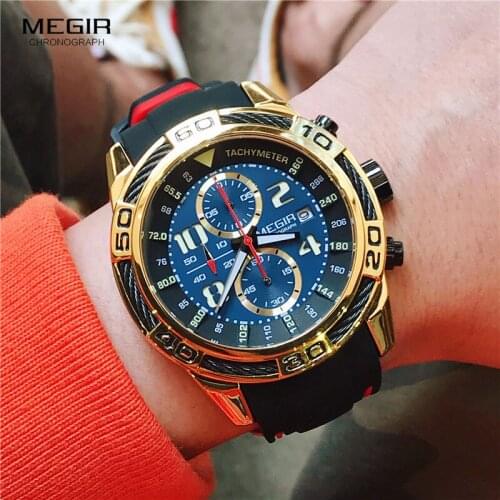 Megir Watch Sports Watches Men Luxury Brand Fashion Quartz Analog Male Clock Man Watches Men Sport Chronograpg Wrist Watch 2045