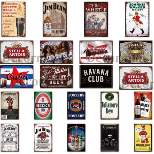 [ Mike86 ] Classic Beer WHISKEY Wine Metal Sign Antique Wall Posters iron Painting Gift art decor for Pub LTA-1730 20*30 CM