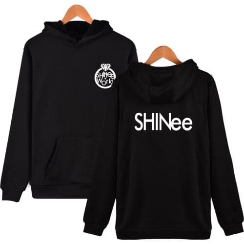 Fashion kpop SHINEE print sport hip hop men women Hoodies Pullover tracksuit Pocket Long Sleeve Harajuku Hooded Sweatshirts Tops