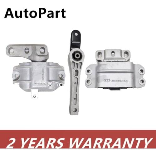 3PCS Rear&Front Right Left Engine Transmission Motor Mount Mounting Set For Audi A3 S3 VW Golf Jetta Touran 1K0199555 1K0199262N