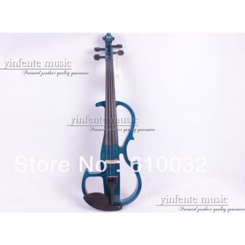 New dark blue 4 string 16'' Electric Viola Silent Solid Wood Body Powerful Sound Case Bow