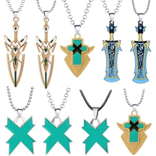 Xenoblade Chronicles 2 Necklace Red Metal MONADO Pyra Mythra Sword Weapon Bead Chains Choker Necklaces Game Jewelry Gift Men
