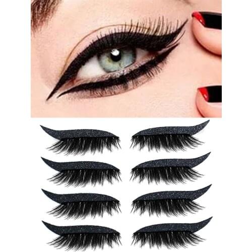 2-in-1Eyeliner and Eyelash Stickers Long lasting Self Adhesive BlingBling