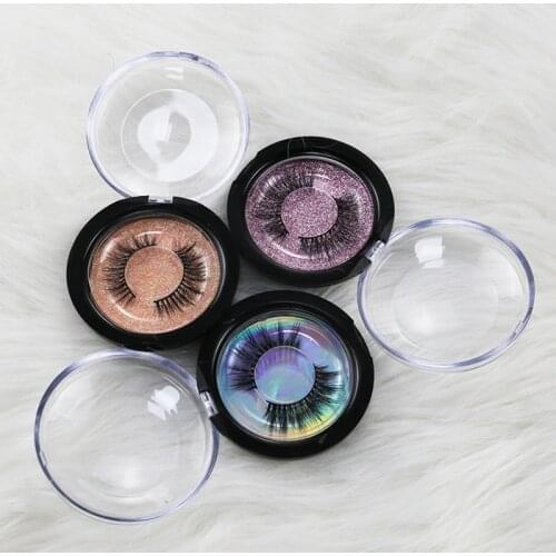 Wholesale 50 Pcs Transparent Plastic Empty Case 25mm Mink Lash Packaging Box Diamond Pull Eyelash Boxes Eyelashes Boxes