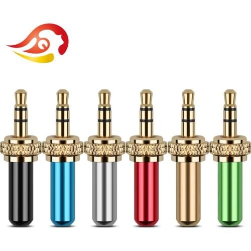 QYFANG 3.5mm 3 Pole Self-Lock Audio Jack Earphone Plug Bright Shell Colorful Case Wire Connector For D11 D16 B03 P03 Headphone