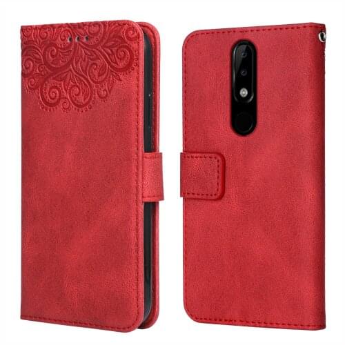 Luxury Leather Case for NOKIA 5.1 Plus Flower Embossing TA-1184 TA-1133 TA-1149 Wallet Flip Phone Case for NOKIA5.1 Plus
