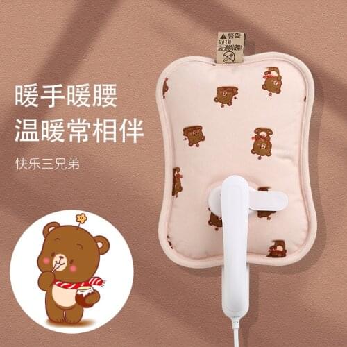 Pink Girl Heart Warm Belly Artifact Hot-Water Bag Water Injection Hand Warmer Heating Pad Charging Winter Plush Electric Warming