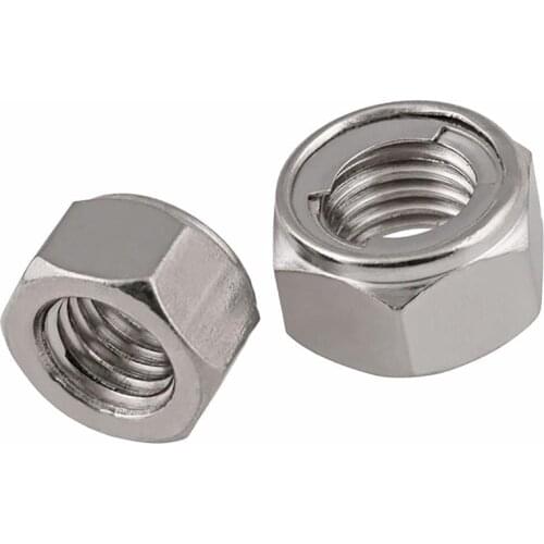 All Metal Insert Hex Lock Nuts M3-M20 304 Stainless Steel GB6184 Prevailing Torque Type Hexagon Self Locking Locknut
