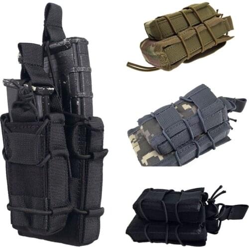 Tactical Modular Molle Double Magazine Pouch M4 M14 AK Hunting Bag Military Airsoft Rifle Pistol Mag Carrier Holster Pouches