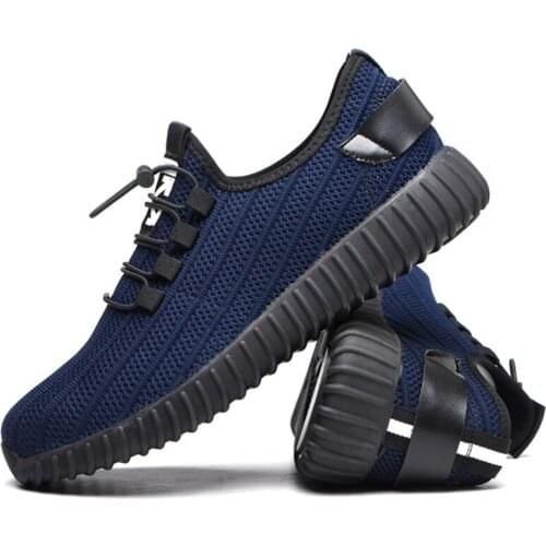 Safety Shoes Men Boots Steel Toe Lightweight Anti-smashing Unisex Work Sneakers Air Mesh Breathable Wear-resisting Shoes Woman