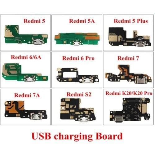 10x USB Charging Port Connector Board Parts Flex Cable For Xiaomi Redmi 5 Plus 5A 6 6A Pro 7 7A S2 K20 Pro