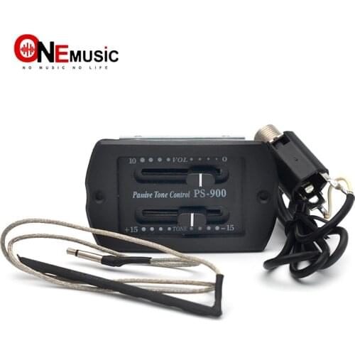 2 Band Guitar EQ Equalizer Passive Pickup Volume and Tone Control with Piezo Pickup for Acoustic Guitar