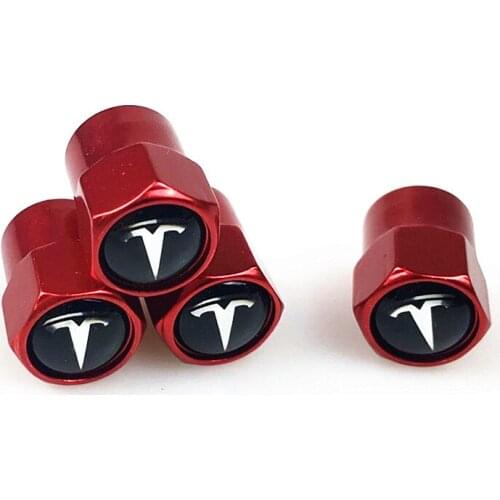 4pcs Metal Car Wheel Tire Valve Caps Case for Tesla stickers Model S Model X 3 P100D P85D 200 Car styling Accessories