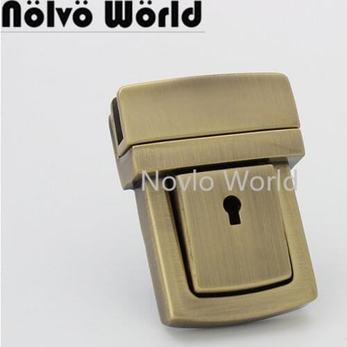 5-15sets 43*57mm brush antique tongue shape press lock for suitcase luggage metal key clasp purse accessories