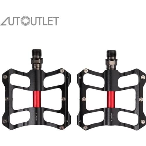 AUTOUTLET 1 Pair for Aluminum Bicycle Pedals Black Silver Alu Bicycle Pedals Trekking for MTB