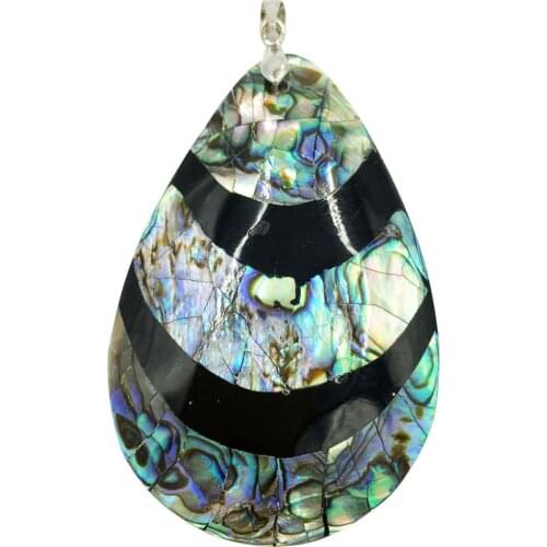 Free Shipping Women Fashion Jewelry Beautiful New Zealand Abalone Shell Water Drop Pendant Bead 1pcs C8760