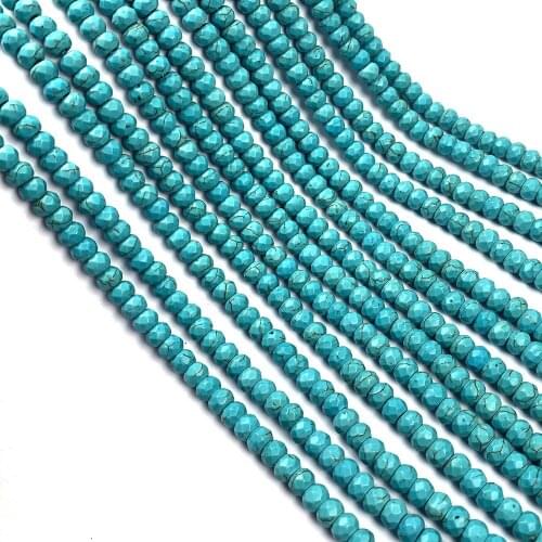 Natural Stone Beads Turquoises Round shape Semi-Finished Loose Spacer Beaded For jewelry making DIY necklace bracelet accessorie