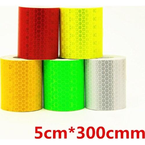 Dhl shipping 100 Rolls 5cm*300cm Reflective Sticker Safety Mark Car Styling Self Adhesive Warning Tape for all vehicles