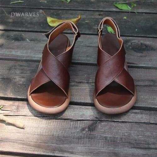 Greek Sandals Khaki/Coffee Leather Platforms X-Strap Sandals