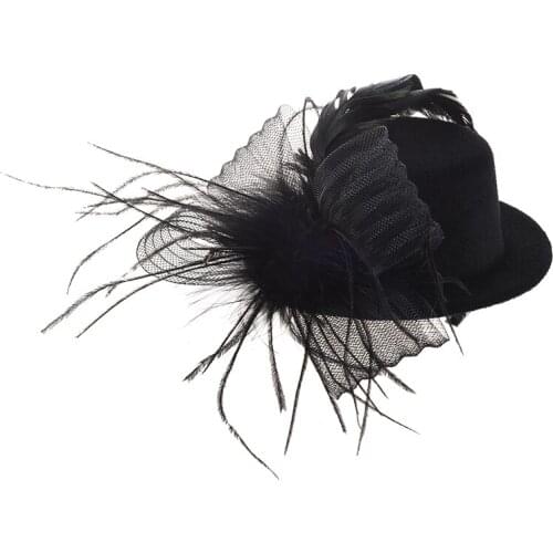 Organza veil foil hat mini top hat hair clip