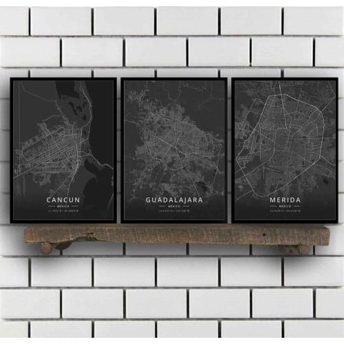 Cancun Guadalajara Merida Mexico City Monterrey Puebla City Tampico Tijuana Mexico Poster