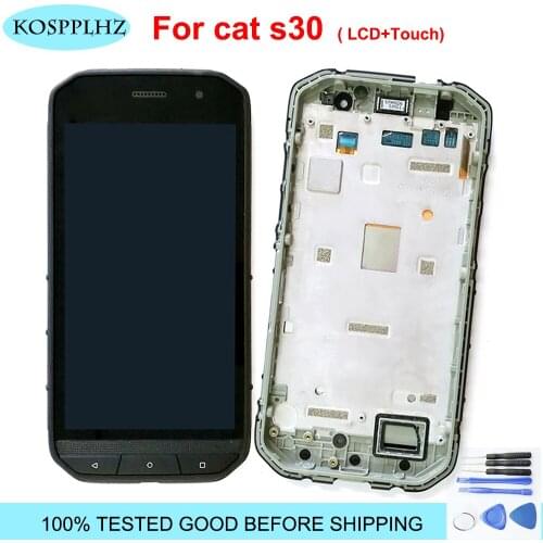 KOSPPLHZ Original For CAT S48c LCD Display And Touch Screen Digitizer Assembly With Frame 5" 100% Fit Repair Parts With Tools
