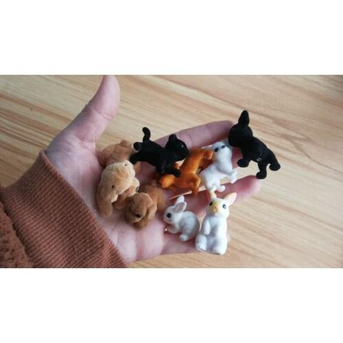 Simulation figure small flocking dogs pets Model set gift 9pcs/set