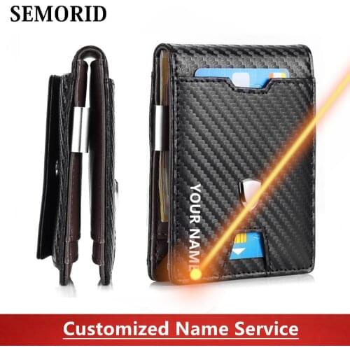 SEMORID 2020 Fashion Mens Ultra-thin Wallet with Wallet AUSTIN RFID Shielding Bi-fold Credit Card Holder for Men With Gift Box