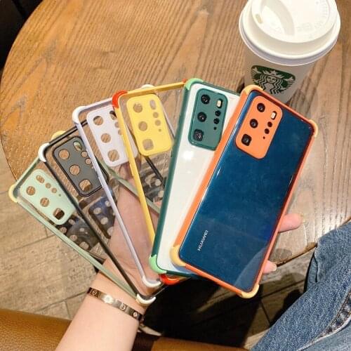 Fashion Luxury Shockproof Phone Case For HUAWEI P30 P40 Pro Mate 30 Pro Transparent Simple Cases Cover