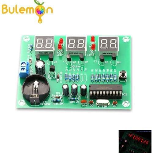 W79E2051 Not AT89C2051 Electronic Digital Clock Kit Display Suite Electronic Module Parts and Components DIY Kits DC 9V-12V