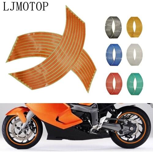 Motorcycle Wheel Sticker Motocross Reflective Decals Rim Tape Strip For Honda CR 250 NC750X Kawasaki KX 125/65 KX250F rayon