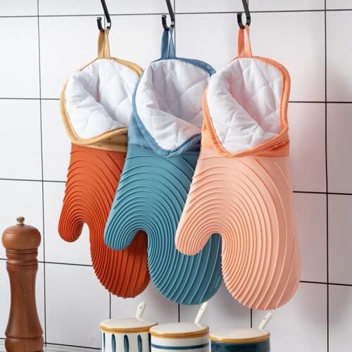 Non-Slip Silicone Oven Mitts Heat Resistant Oven Gloves Pot Holder Barbecue Gants Waterproof Kitchen Gloves For Grilling Cooking