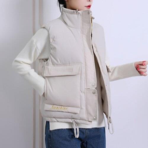 2021 New autumn winter womens vest jacket casual padded warm hooded wasitcoat jacket vest sleeveless jacket for women