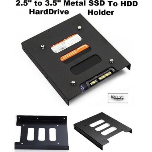 Durable 2.5 Inch SSD HDD To 3.5 Inch Metal Mounting Adapter Bracket Dock 8 Screws Hard Drive Holder For PC Hard Drive Enclosure