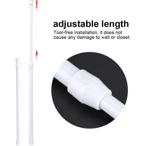 Adjustable Door Curtain Rod Extendable Shower Curtain Rail Rod Telescopic Poles Bathroom Household Hanger Rods