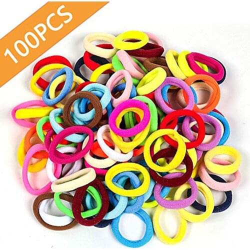 100 Pcs Girl Elastic Hair Ties Band Rope Ponytail Bracelet Rubber String accesorios para el cabello gumki do wlosow accesorios