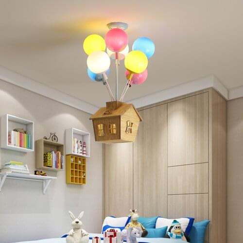 Modern Pendent Hanging Lamp Lights LED Bulbs Colorful Balloons Kids Individuality Childrens Room Decoration Light Fixtures