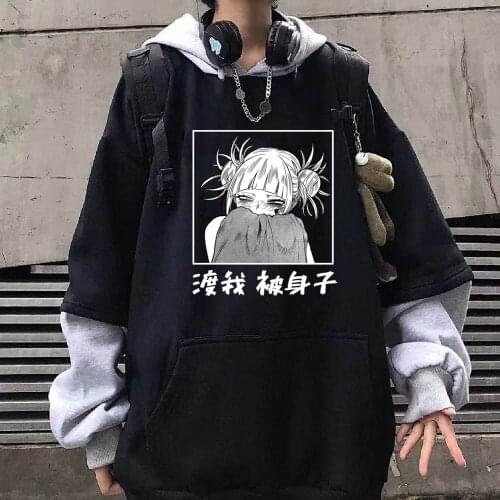 Anime My Hero Academia Printed Hoodie Harajuku Casual Himiko Toga Long Sleeve Sudaderas Con Capucha