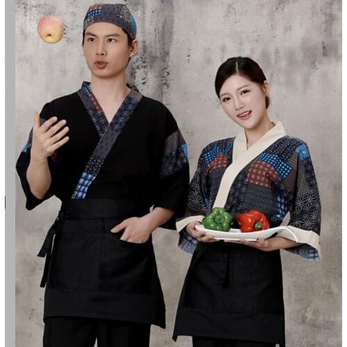 Japan Kimono cotton patchwork chef uniform