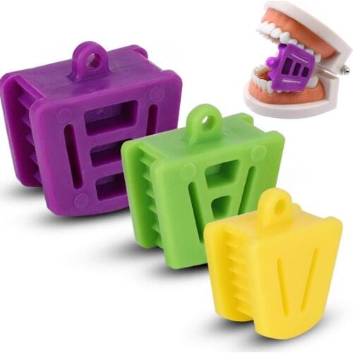 10pcs Dental Mouth Prop Internal Support Dental Bite Block Orthodontic Bite Blocks Silicone Retractor Opener Retractor Device