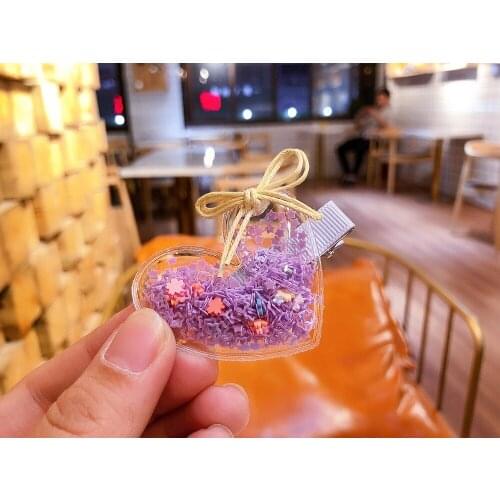 100pcs/lot DIY Simple Multi Transparency Quicksand Hair BB Clips Crown/Star/Heart Hairpins Hair Styling Tools Accessories HA978